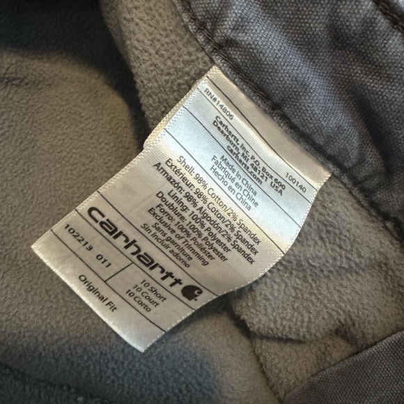 Carhartt Fleece Lined Original Fit 102213 Carpenter Gray Pants Size 10 Short - Picture 5 of 14